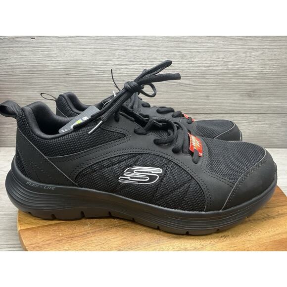 Skechers Work Flex Lite Men’s 10 Black/Black Slip Resistant WR Comfort Wide main image 6